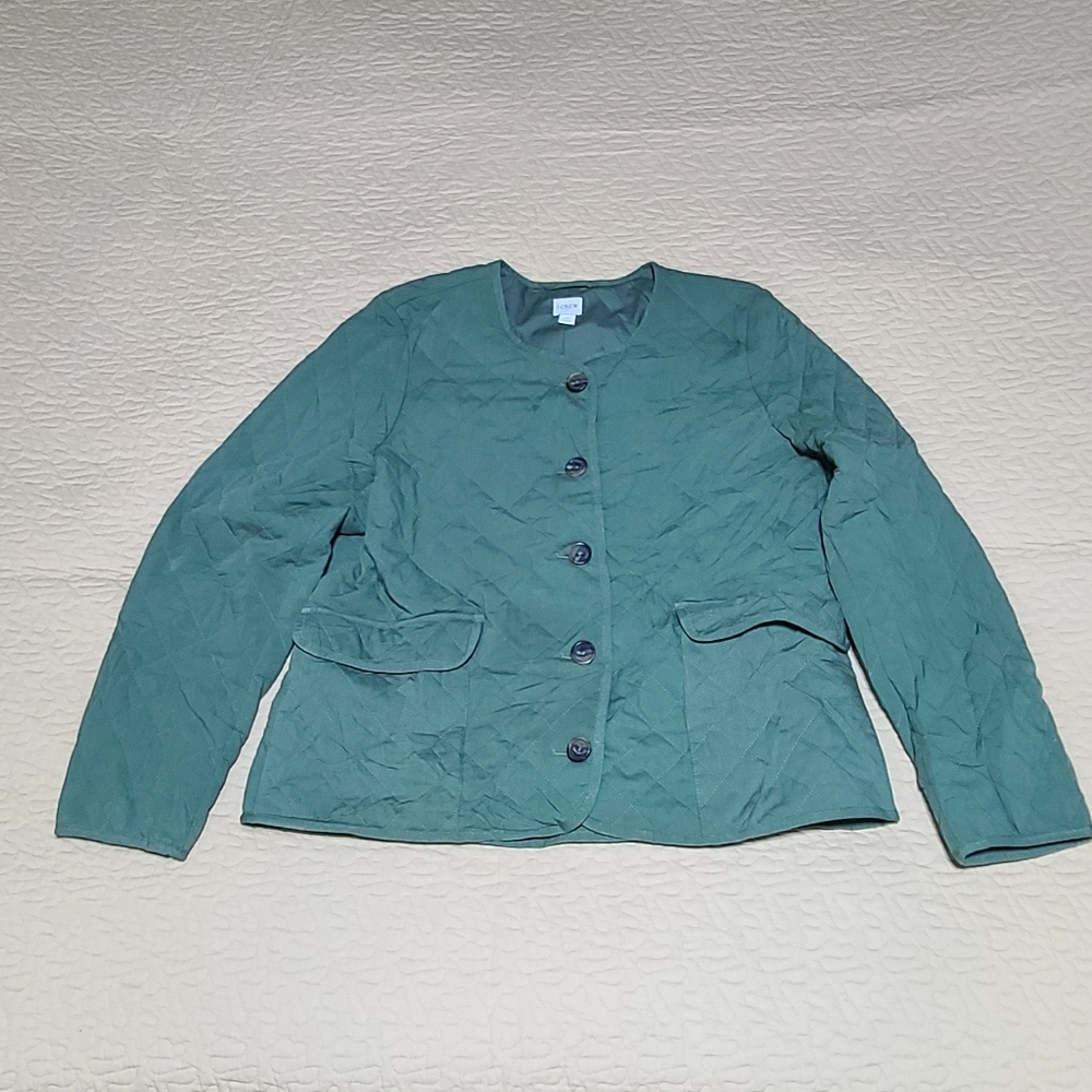 J. Crew quilted casual light weight jacket  size 12 - Picture 3 of 11